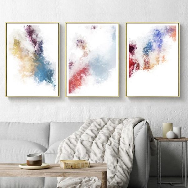 Abstract Splash of Paint Soft Colors Wall Art Canvas Print - Image 6