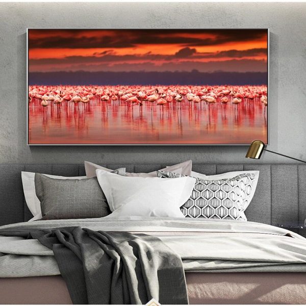 African Flamingo at Sunset Wall Art Canvas Print - Image 6