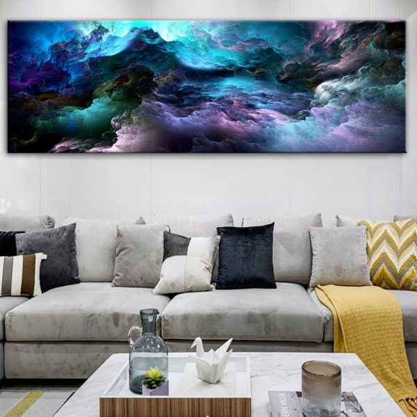 Dark Space Clouds Wall Art Canvas Print