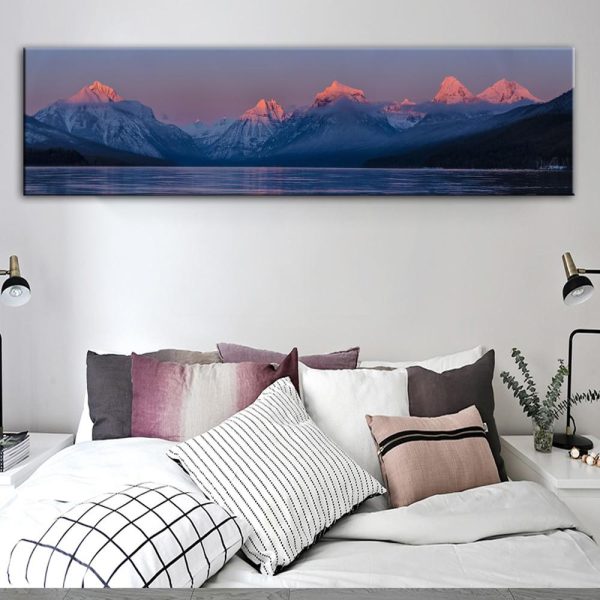 Snowy Montain Sunset Wall Art Canvas Print - Image 6