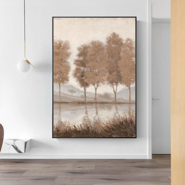Abstract Golden Trees Canvas Wall Art Canvas Print - Image 6