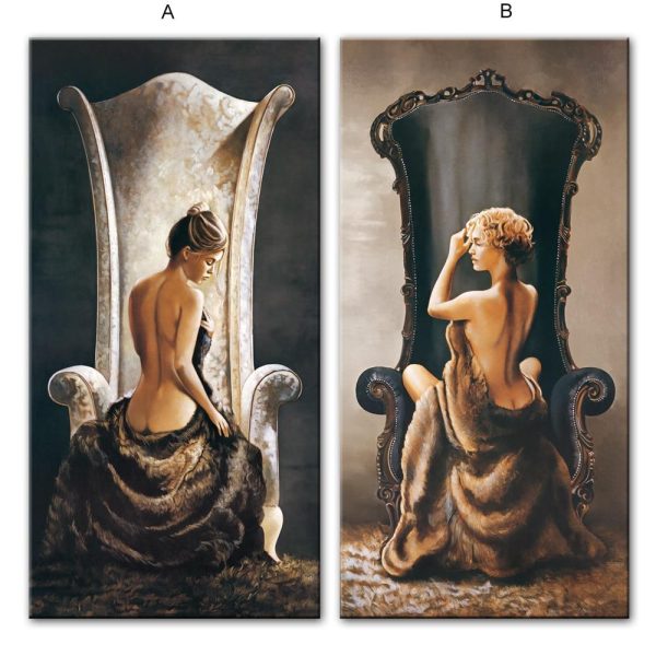 Half Nude Lady on the Armchair Wall Art Canvas Print - Image 3