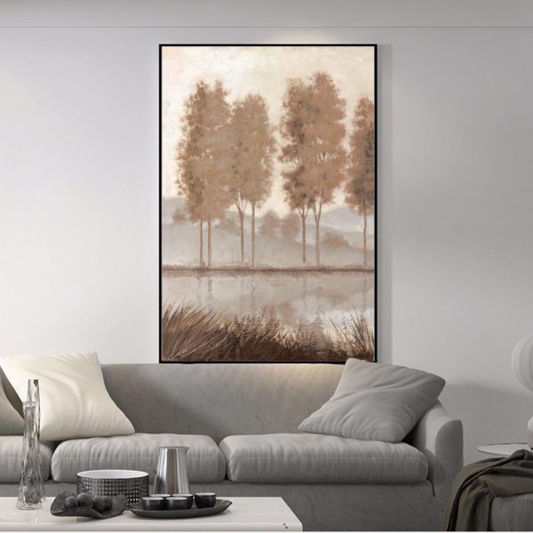 Abstract Golden Trees Canvas Wall Art Canvas Print - Image 5
