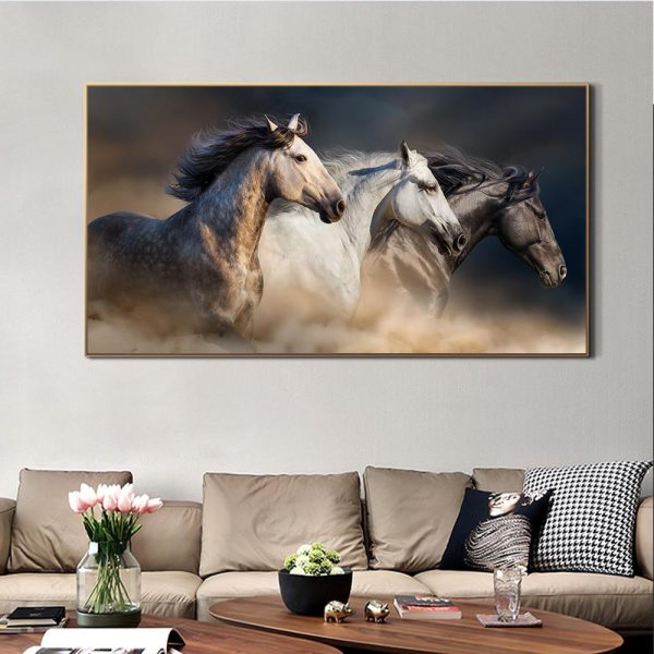 Running Horses and Elephants Wall Art Canvas Print - Image 5