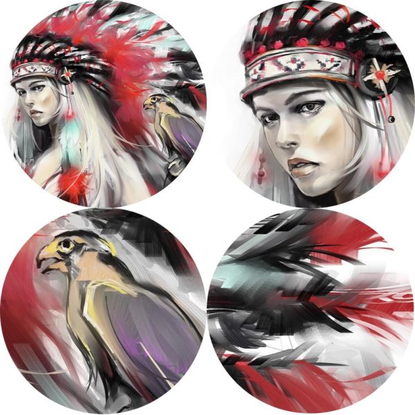 Indian Girl with Falcon Wall Art Canvas Print - Image 6