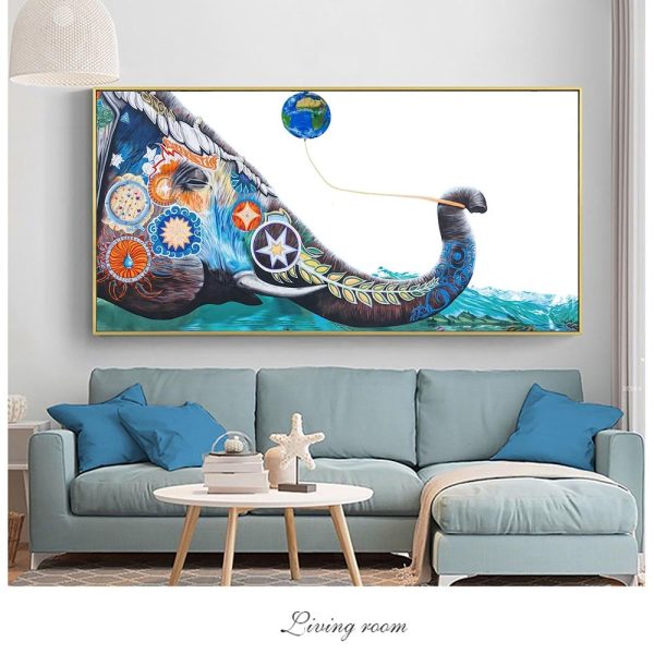 Colorful Wise Elephant with Balloon Wall Art Canvas Print - Image 4