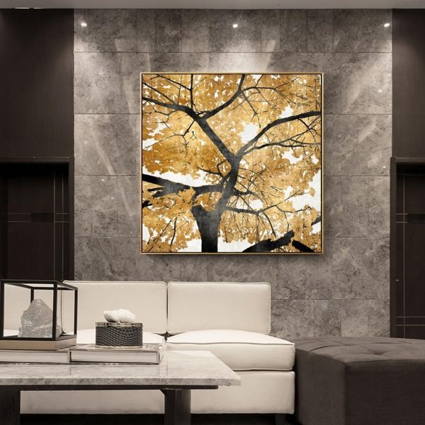 Golden Tree Wall Art Canvas Print - Image 4