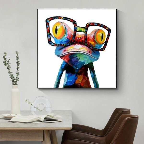 Frog with Glasses Canvas Wall Art Painting - Image 3