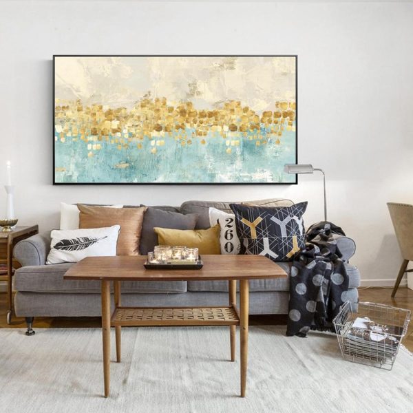 Golden Dots Soft Color Wall Art Canvas Print - Image 6