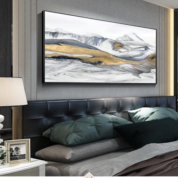 Abstract Snowy Mountain Landscape Wall Art Canvas Print - Image 6