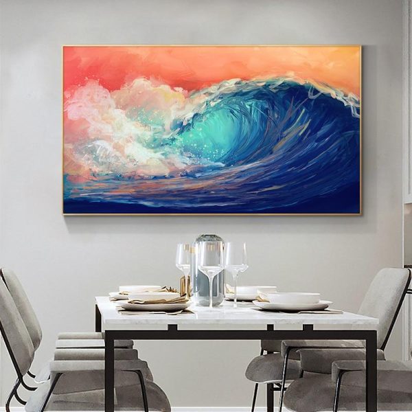 Abstract Sea Wave Wall Art Canvas Print - Image 4