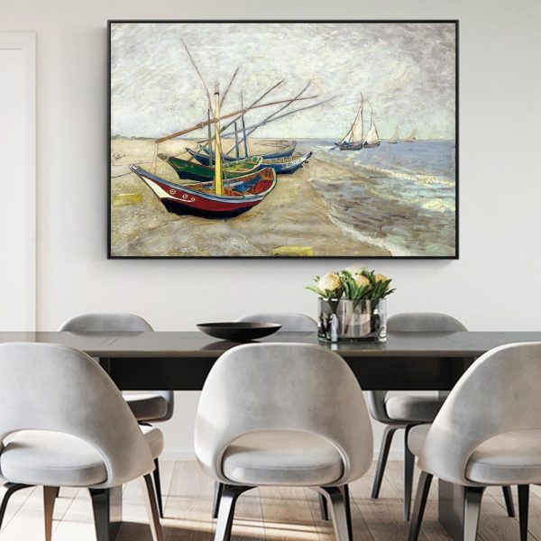 Fishing Boats on the Beach from Sainte-Marie Van Gogh Canvas Print - Image 6