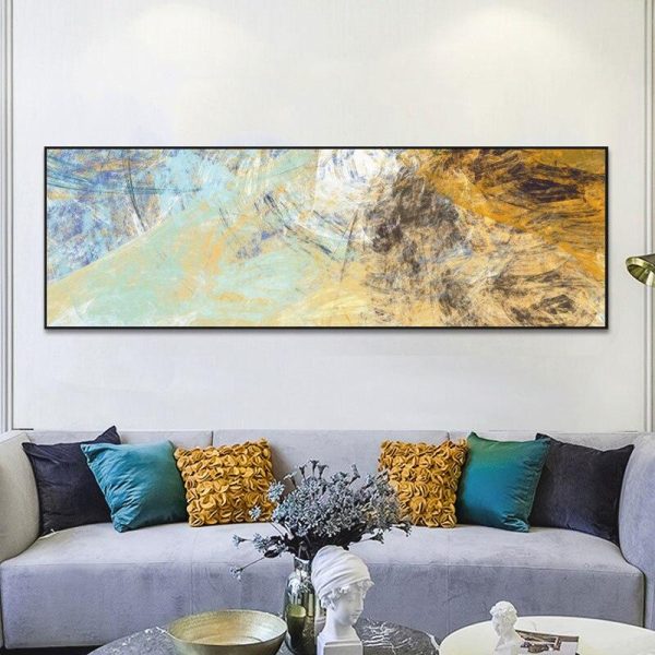 Abstract Colorful Brushstroke and Lines Wall Art Canvas Print - Image 4