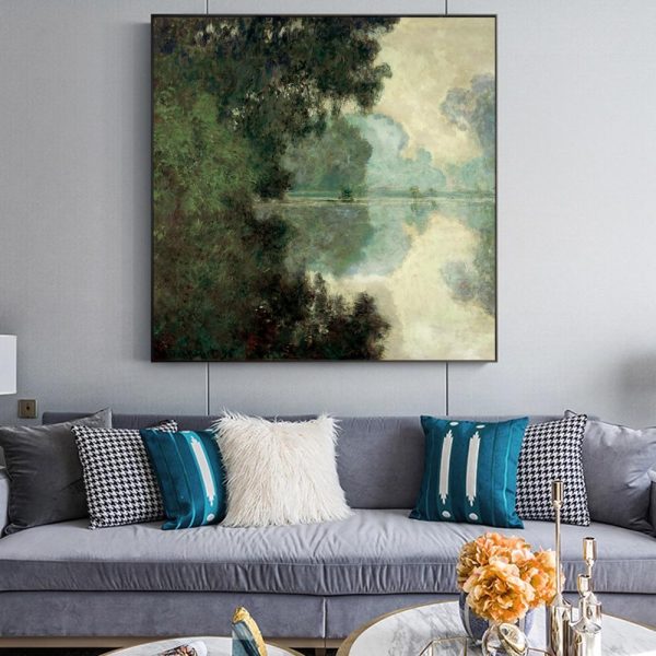 Scenery Of Seine Claude Monet Wall Art Canvas Print