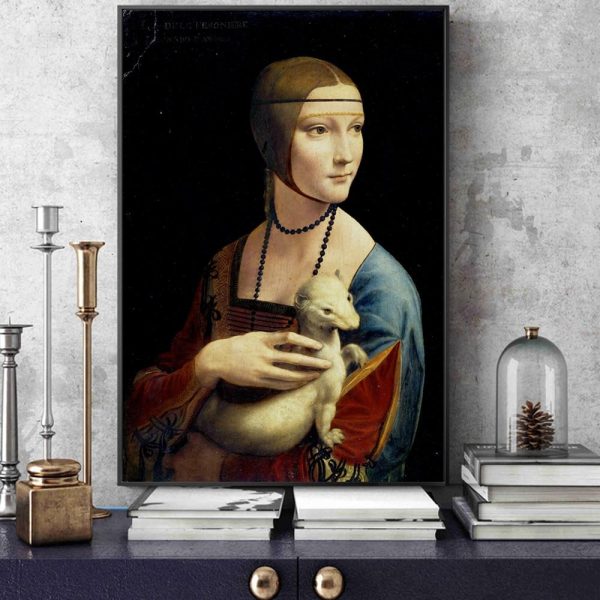 The Lady with an Ermine Leonardo Da Vinci Wall Art Canvas Print