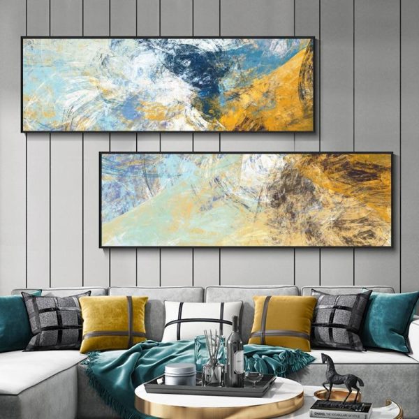 Abstract Colorful Brushstroke and Lines Wall Art Canvas Print