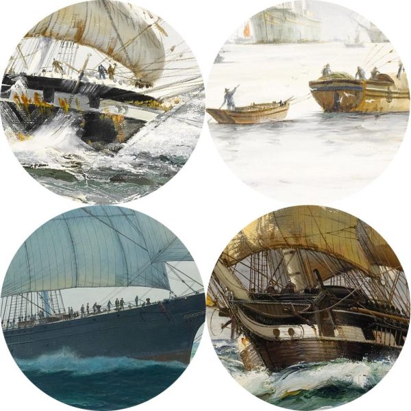 Seascape Ship Sailing Wall Art Canvas Print - Image 4