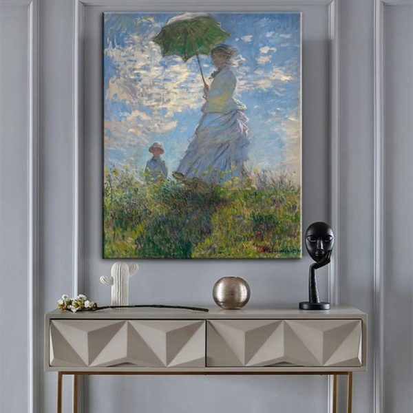 Woman with an Umbrella Claude Monet Wall Art Canvas Print - Image 6