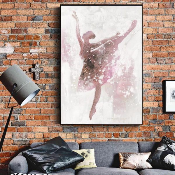 Girl Playing the Violin and Dancing Ballerina Wall Art Canvas Print - Image 6