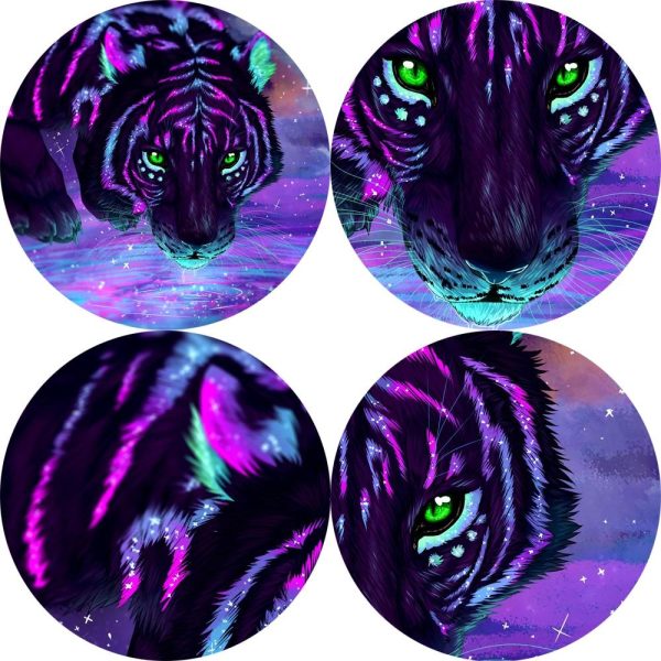 Galaxy Stars Tigers Canvas Wall Paintings - Image 4