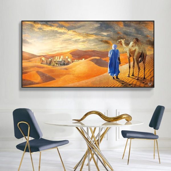 Desert Landscape Bedouin with Camel Wall Art Canvas Print - Image 4