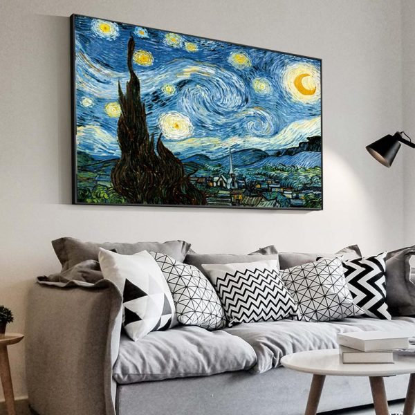 Starry Night Van Gogh Wall Art Canvas Print - Image 2