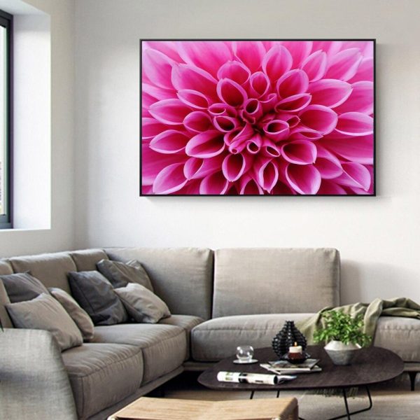 Pink Colorful Dahlia Wall Art Canvas Print - Image 6