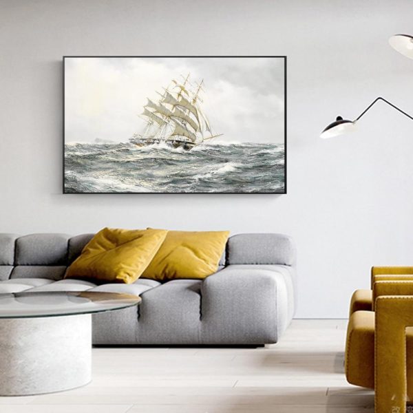 Seascape Ship Sailing Wall Art Canvas Print - Image 6
