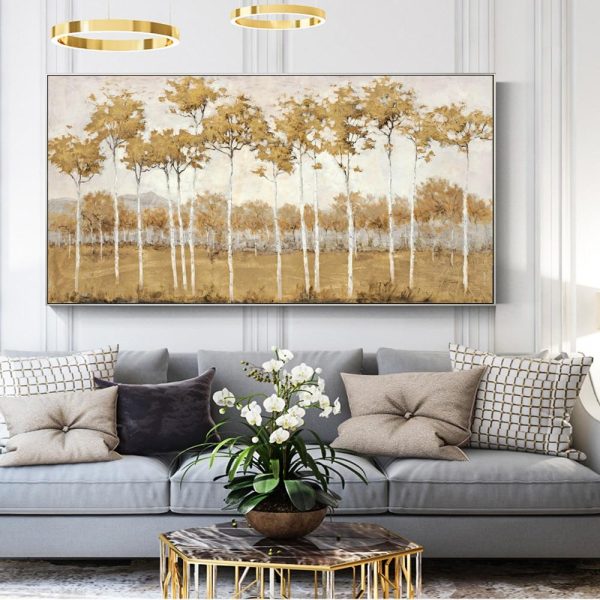 Golden Trees Wall Art Canvas Print