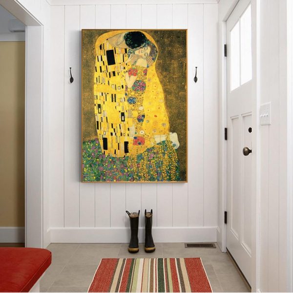 Gustav Klimt Kiss Wall Art Canvas Print - Image 2
