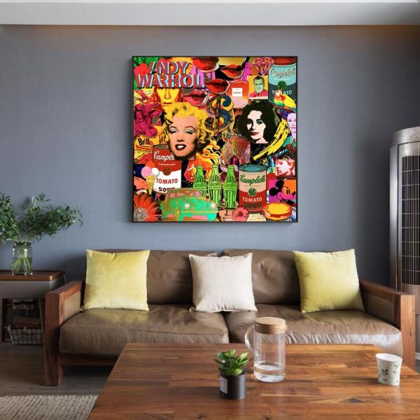 Abstract Multicolor Pop Star Canvas Print Picture