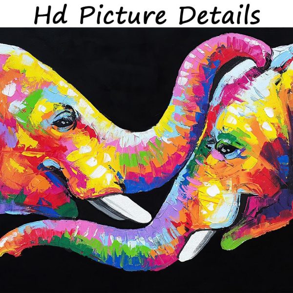 Abstract Lovely Elephants Wall Art Canvas Print - Image 5