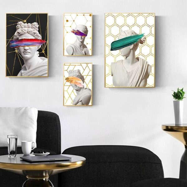 Funny David Sculpture Wall Art Canvas Print