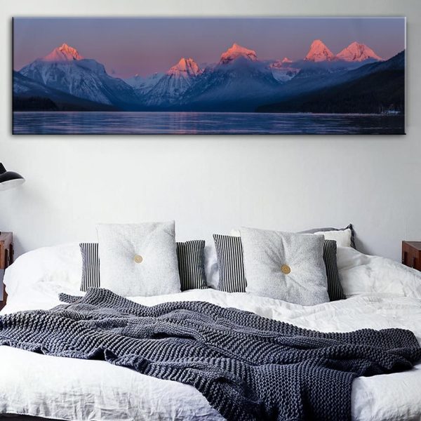 Snowy Montain Sunset Wall Art Canvas Print - Image 5