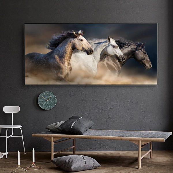 Running Horses and Elephants Wall Art Canvas Print - Image 6