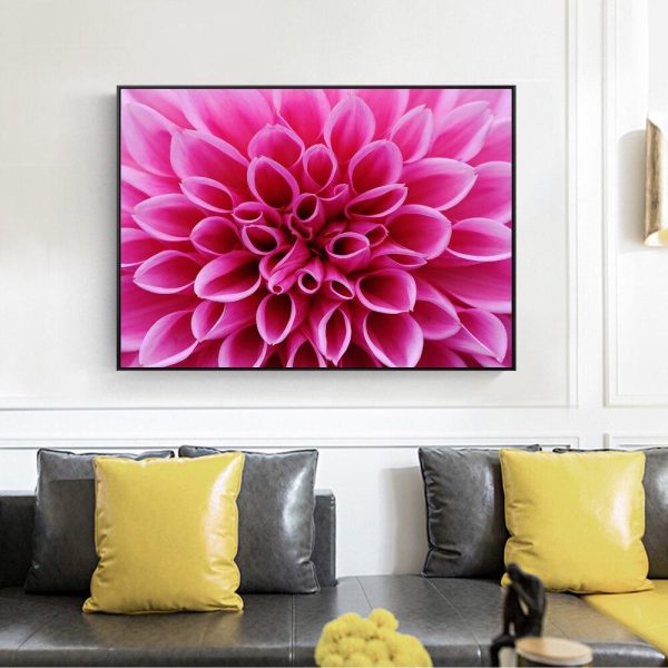Pink Colorful Dahlia Wall Art Canvas Print - Image 5