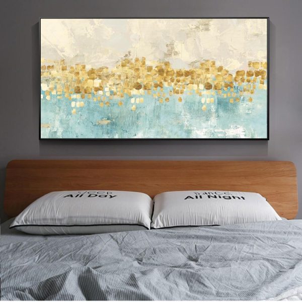 Golden Dots Soft Color Wall Art Canvas Print - Image 5
