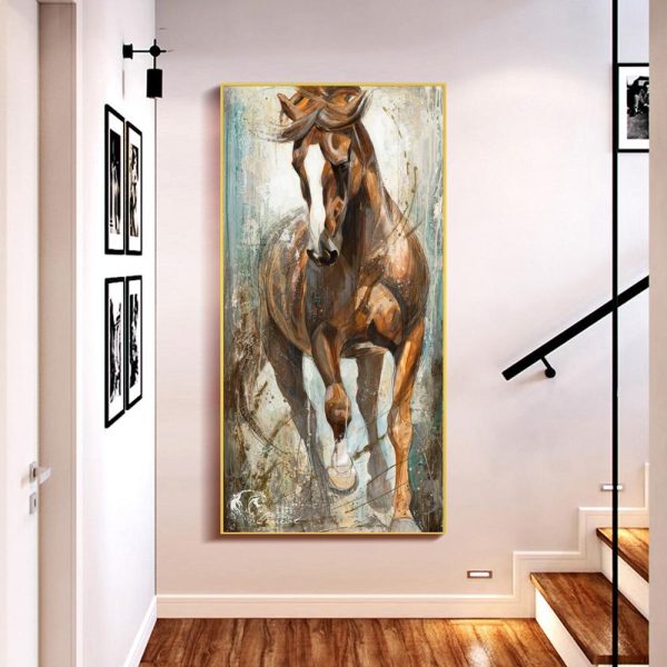 Abstract Running Horse Wall Art Canvas Print