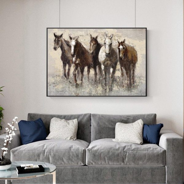 Abstract Majestic Horses Canvas Print Wall Art Picture - Image 6