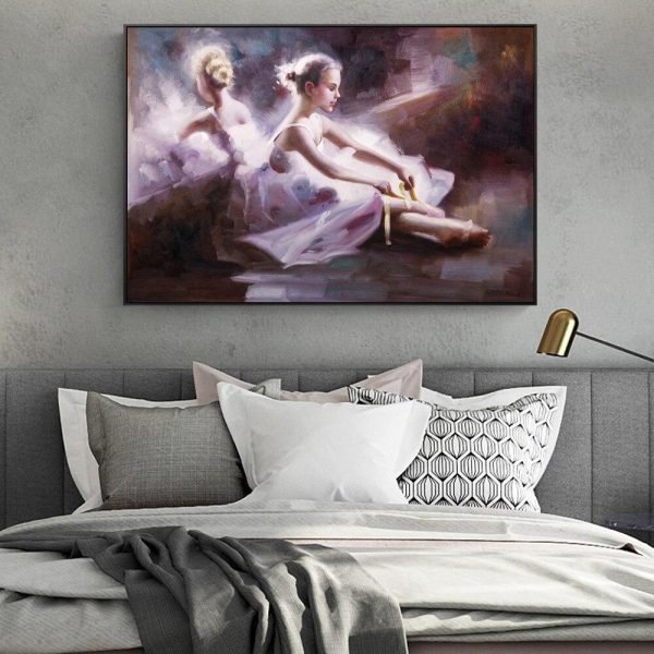 Abstract Dancing Ballerina Wall Art Canvas Print - Image 2