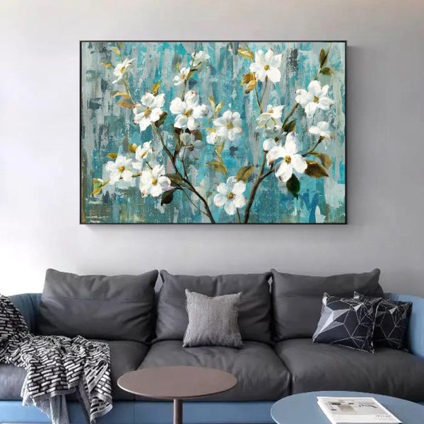 Abstract White Orchids Wall Art Canvas Print