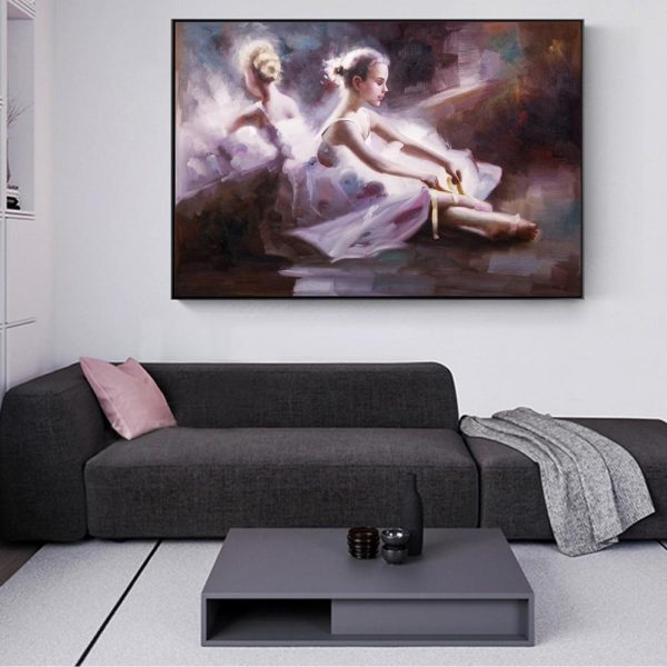 Abstract Dancing Ballerina Wall Art Canvas Print - Image 6