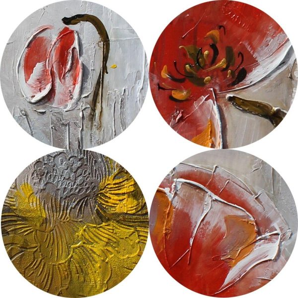 Abstract Flowers Oil Canvas Wall Paintings - Image 6