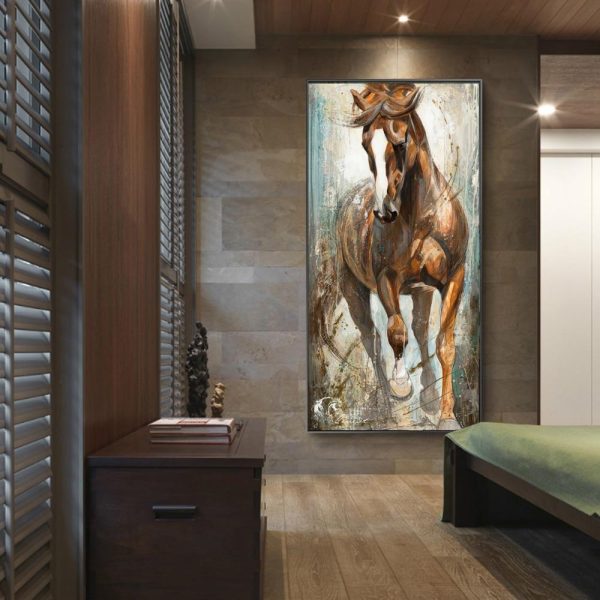 Abstract Running Horse Wall Art Canvas Print - Image 4