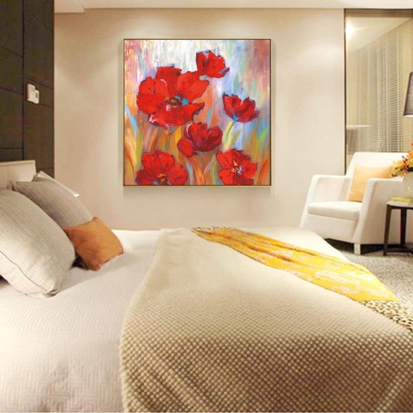 Red Colorful Poppies Wall Art Canvas Print - Image 6