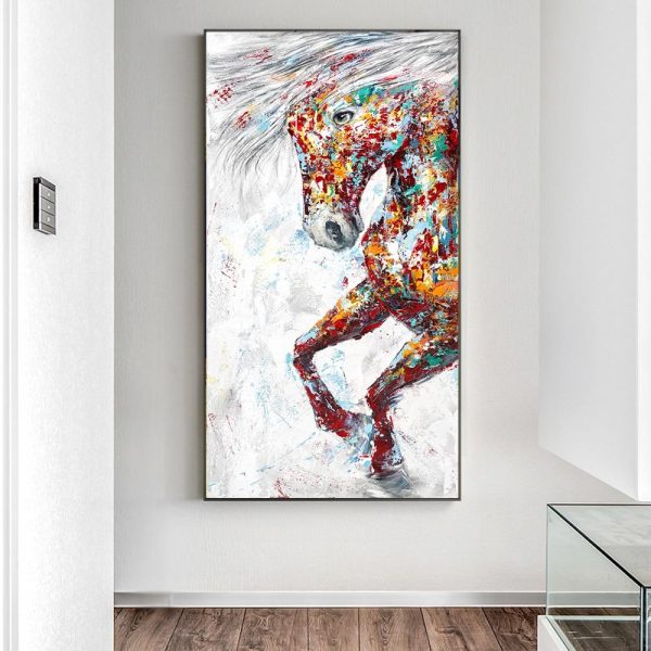 Multicolor Running Horses Canvas Print Picture - Image 6