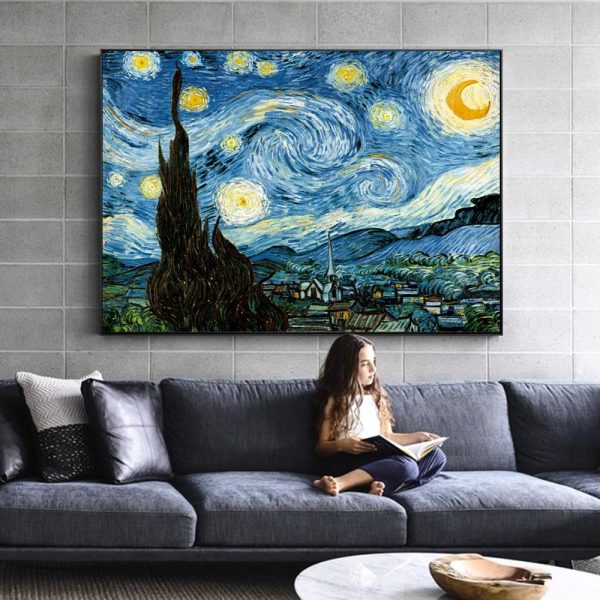 Starry Night Van Gogh Wall Art Canvas Print
