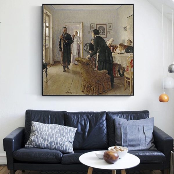 Unexpected Homecoming Ilya Repin Wall Art Canvas Print
