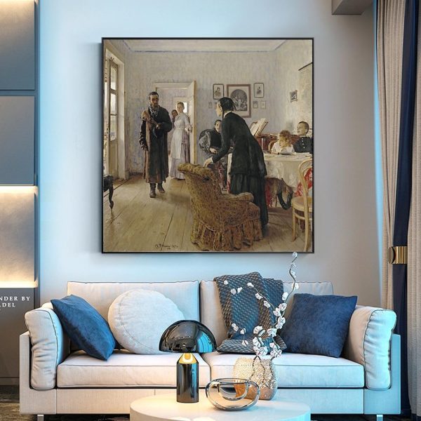 Unexpected Homecoming Ilya Repin Wall Art Canvas Print - Image 6