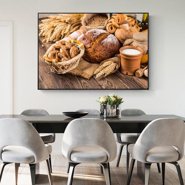 Bread Milk Nuts Wall Art Canvas Print - Image 2